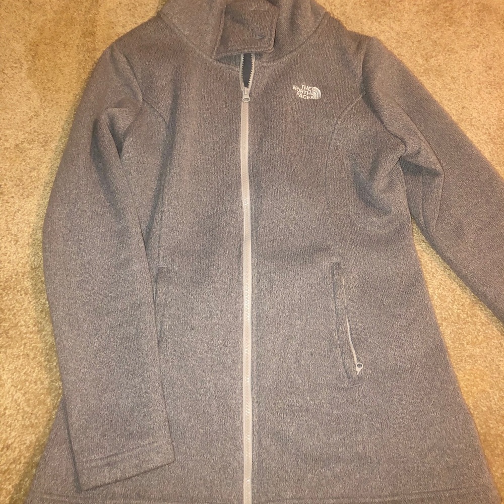North Face thick gray jacket.